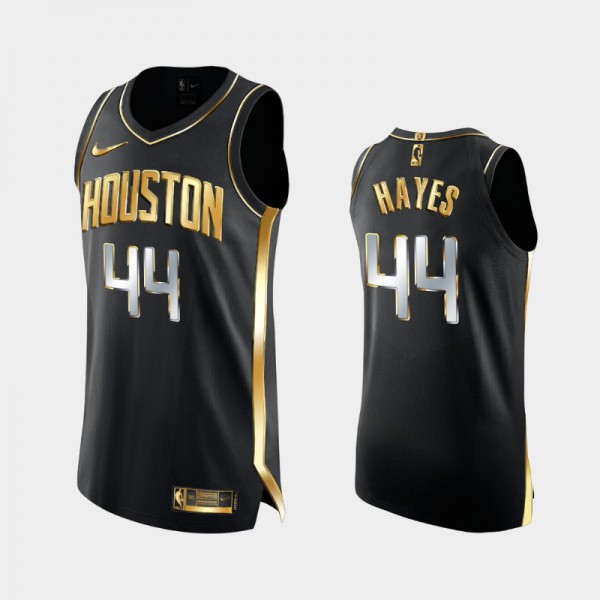 Elvin Hayes Houston Rockets #44 Men's Golden Authentic Men Golden Edition 2X Champs Authentic Jersey - Black