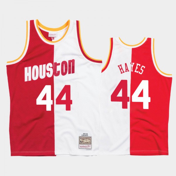 Elvin Hayes Houston Rockets #44 Men's Split Rockets Hardwood Classics Jersey - White Red